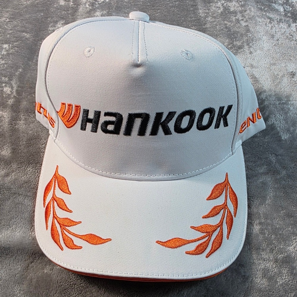 Hankook Tires Ventus Racing Hat Mens OS White Orange Embroidered Adjustable Cap‎